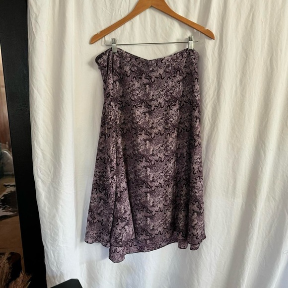 Vntg Sag Harbour women’s retro abstract print purple midi skirt - plus size - Picture 7 of 8